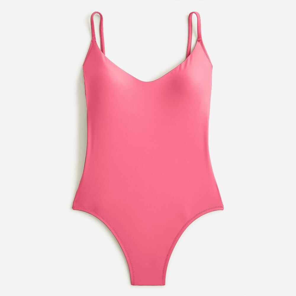 J. Crew Scoopneck One Piece Swimsuit in Tropical Pink Size 22 NWT